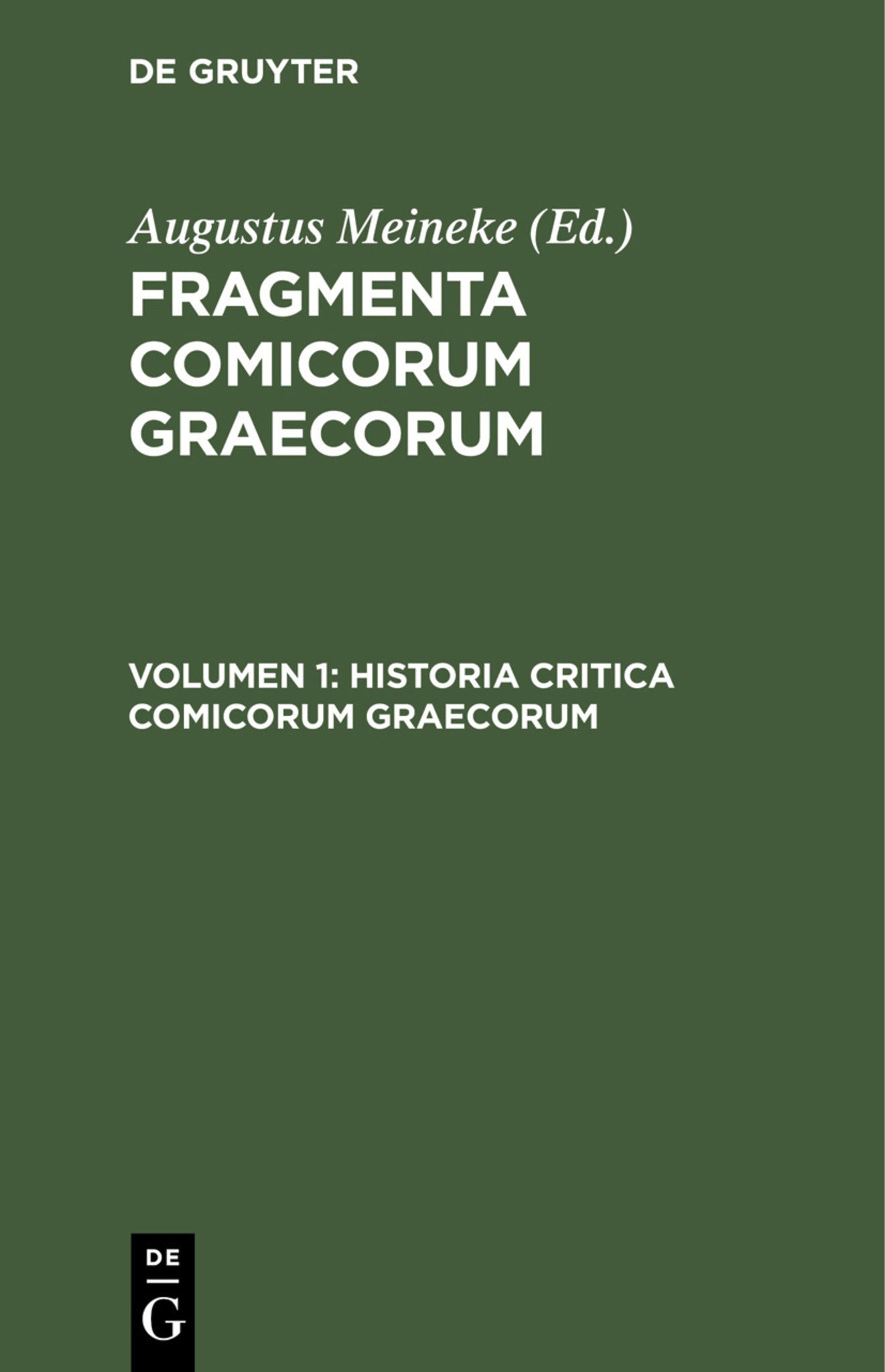 Cover image for Historia critica comicorum graecorum ISBN 9783112442579